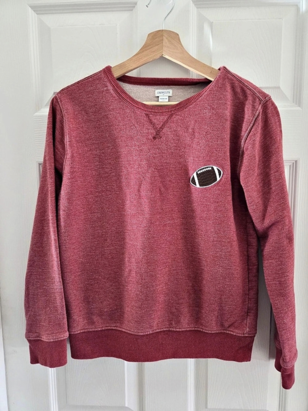 Y2K, Crewcuts Football Patch Sweatshirt Red Girls XL (12-14)